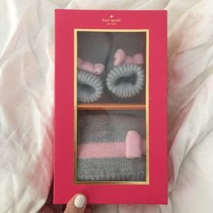 KATE spade newborn booties and hat set